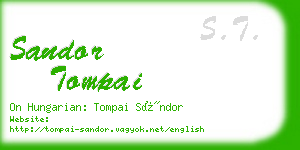 sandor tompai business card